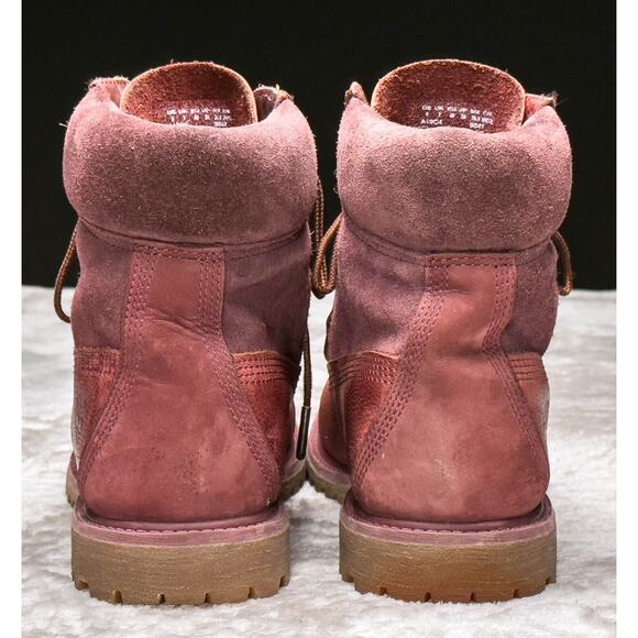 Timberland Premium Dark Red Burgundy Nubuck Waterproof Classic Boots Womens 9 - Picture 5 of 16